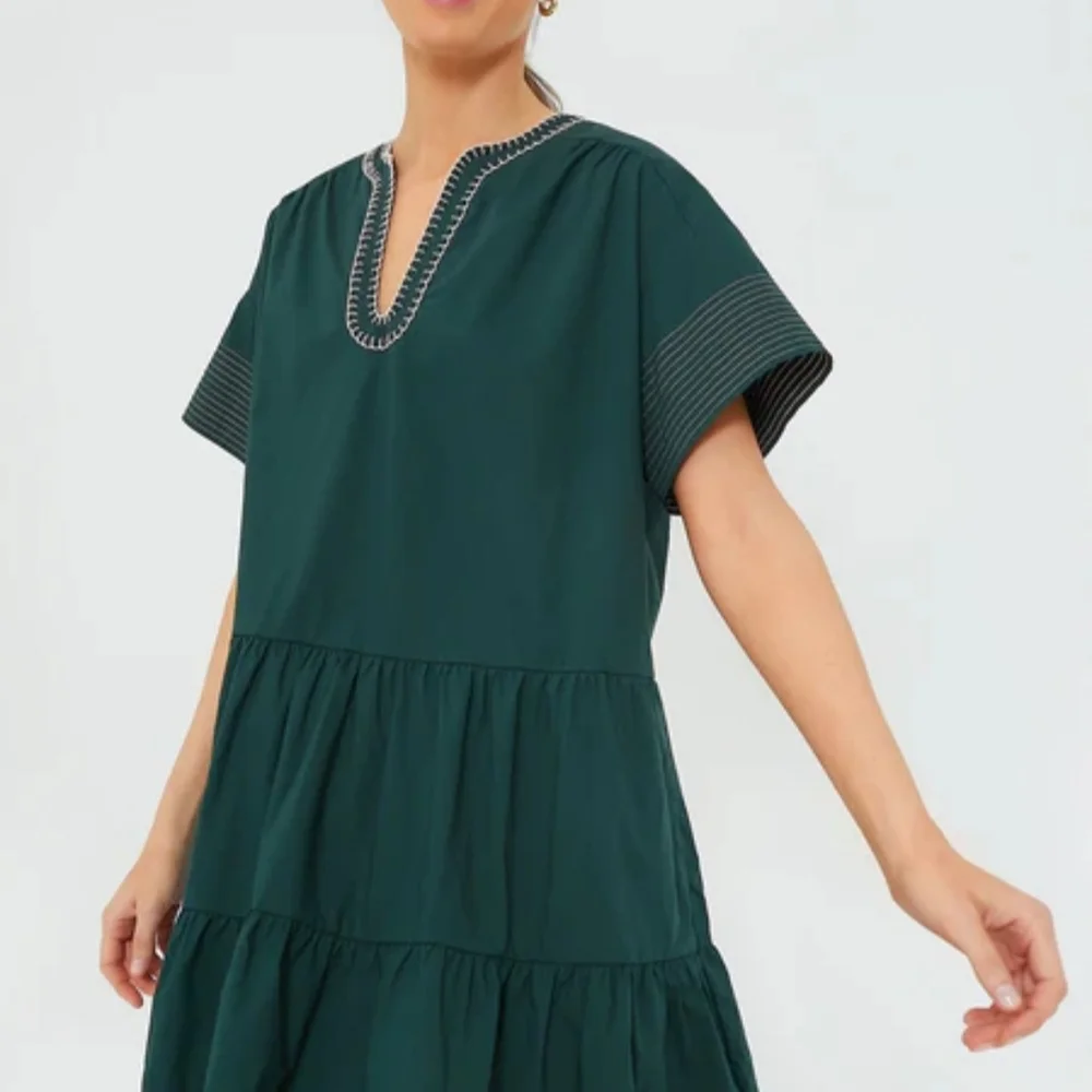 POMANDER PLACE Mini Oversized Evergreen Kinsley‎ Dress Size L - Picture 2 of 9